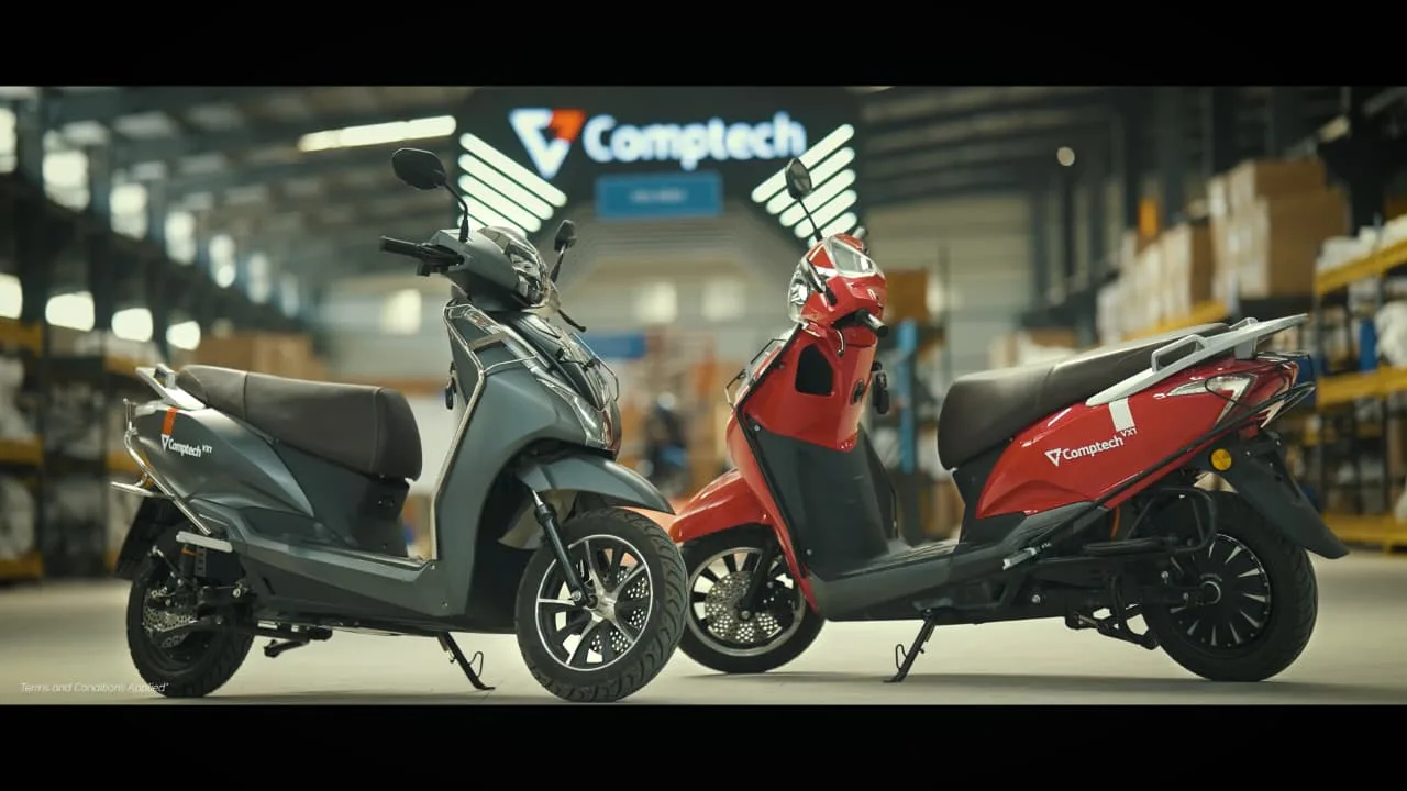 Finished VX1 scooters inside the Comptech factory